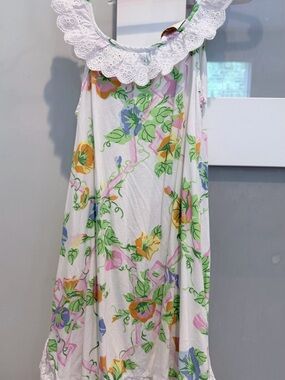 The Beaufort Bonnet Company White Floral Sundress with Lace Collar